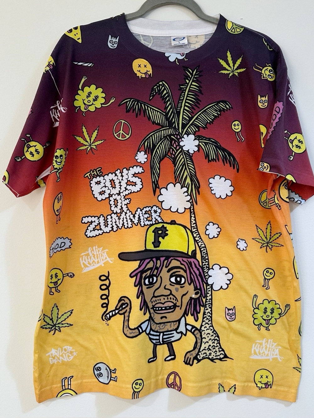 Wiz Khalifa Boyz of Summer Tour Short Sleeve Shirt Size Large